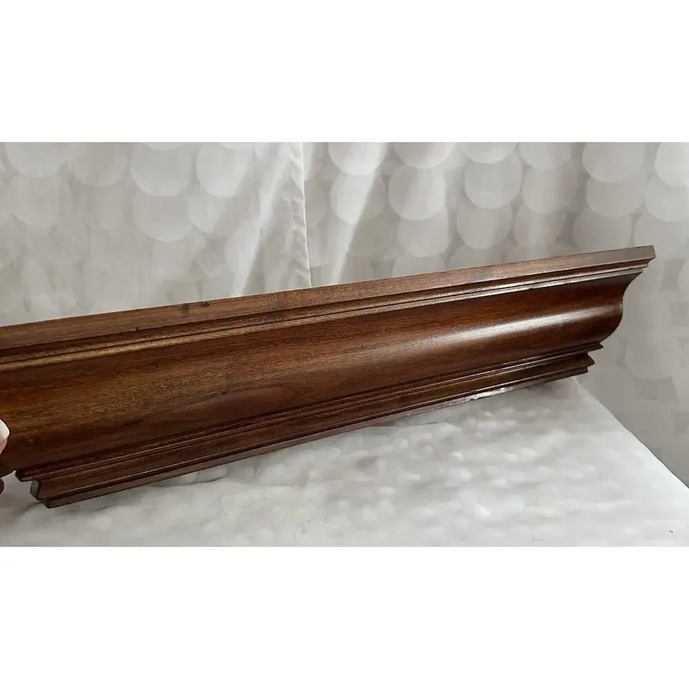 Pottery Barn Brown Wall Shelf Floating Crown Molding Style 24” Traditional